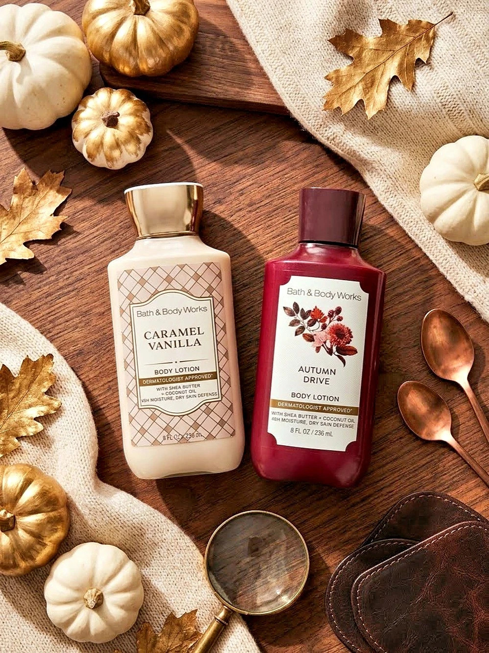 Bath & Body Works Autumn Drive + Caramel Vanilla Body Lotion Duo NEW